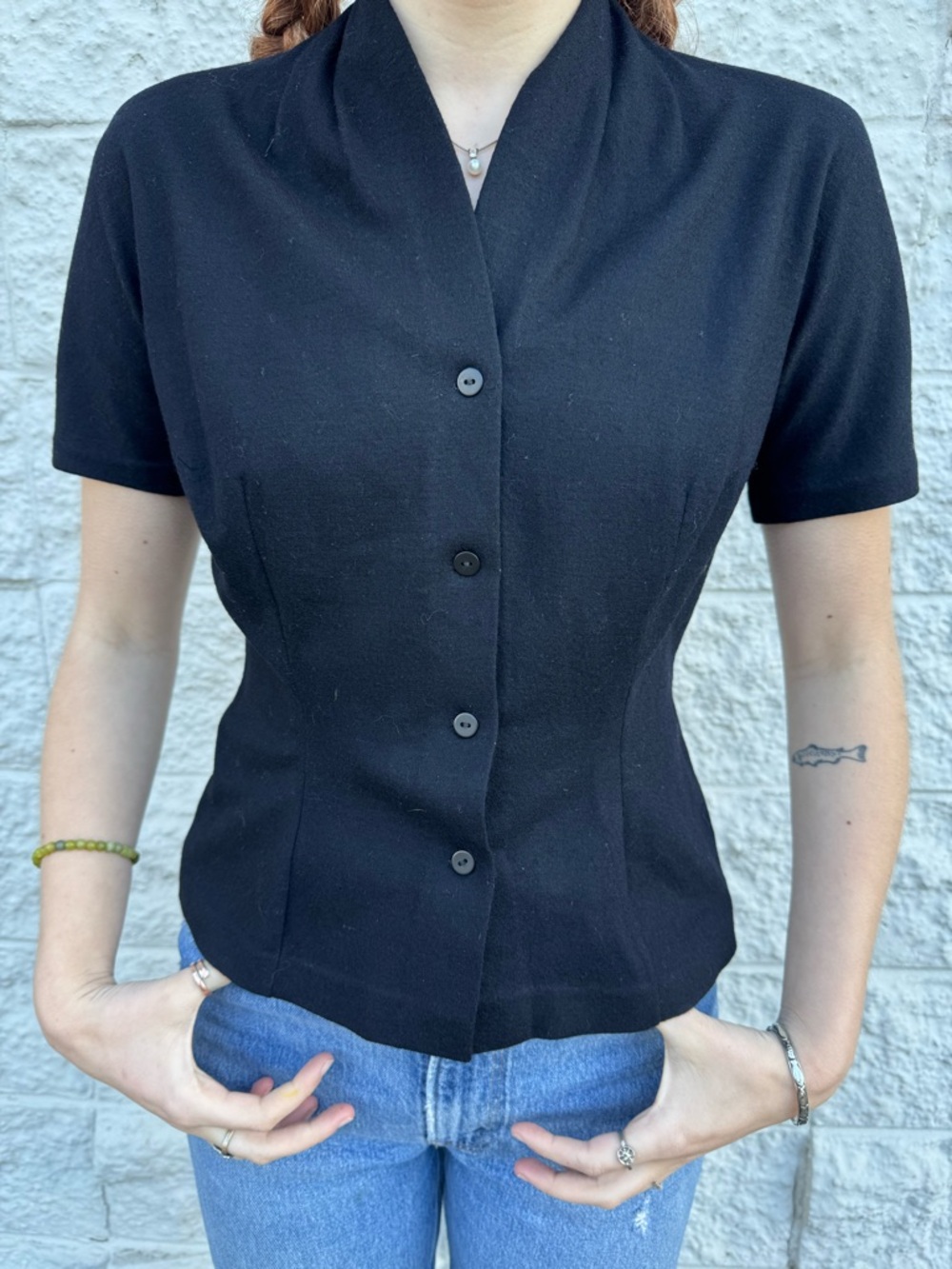 Vintage Button Up Halter Sweater Fits Small